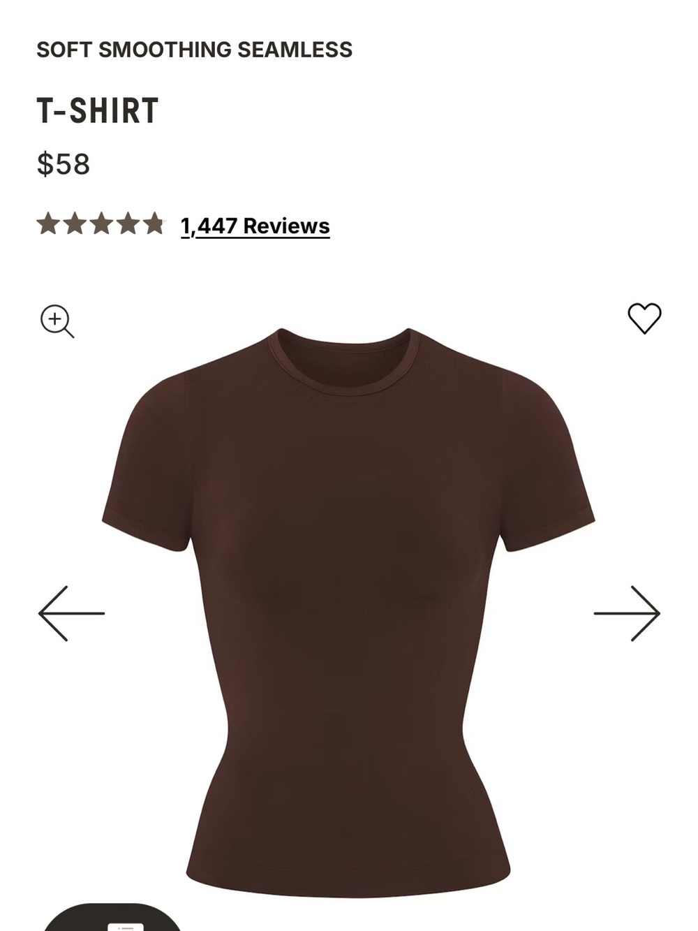 SKIMS Soft Smoothing Seamless T-Shirt in Brown